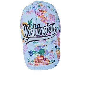 Robin Ruth Washington DC Embroidered Quilted Flower 100% Cotton Adjustable Hat